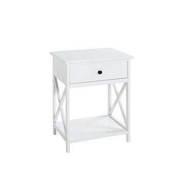 Beistelltisch 23362, 60cm (H), 46x35cm (BxT), rechteckig, weiß / weiß