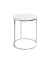 Beistelltisch 23378, 40cm (H), 50x50cm (BxT), rund, weiß / chrom