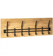 HAKU Möbel Wandgarderobe 23583 braun Holz 6 Haken 60,0 x 20,0 cm