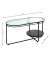 Couchtisch, 49cm (H), 90x42cm (BxT), oval, Milchglas / schwarz