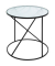 Beistelltisch 23588, 50cm (H), 50x50cm (BxT), rund, Milchglas / schwarz