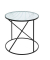 Beistelltisch 23588, 50cm (H), 50x50cm (BxT), rund, Milchglas / schwarz