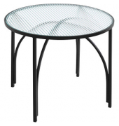 Beistelltisch 23589, 40cm (H), 50x50cm (BxT), rund, Milchglas / schwarz