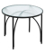 Beistelltisch 23589, 40cm (H), 50x50cm (BxT), rund, Milchglas / schwarz