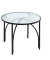 Beistelltisch 23589, 40cm (H), 50x50cm (BxT), rund, Milchglas / schwarz
