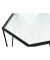 Beistelltisch 23590, 46cm (H), 46x40cm (BxT), sechseckig, Milchglas / schwarz