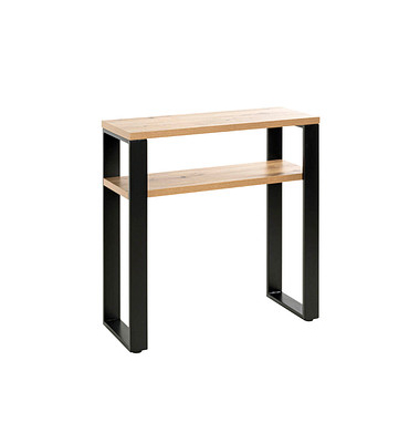 Konsolentisch 23967, 75cm (H), 70x28cm (BxT), rechteckig, eiche / schwarz