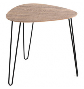 Beistelltisch 24368, 48cm (H), 48x48cm (BxT), oval, eiche / schwarz