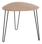 Beistelltisch 24369, 43cm (H), 40x40cm (BxT), oval, eiche / schwarz