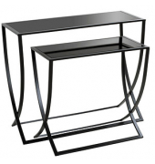 Beistelltisch 24595, 55/65cm (H), 60/80cmx30/30cm (BxT), rechteckig, schwarz / schwarz