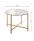 Beistelltisch 24744, 45cm (H), 60x60cm (BxT), rund, Spiegel / gold