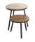 Beistelltisch 24865, 52cm (H), 50x50cm (BxT), rechteckig, eiche / schwarz