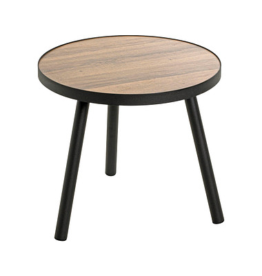 Beistelltisch 24866, 36cm (H), 40x40cm (BxT), rechteckig, eiche / schwarz