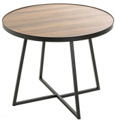 Beistelltisch 24867, 48cm (H), 60x60cm (BxT), rund, eiche / schwarz