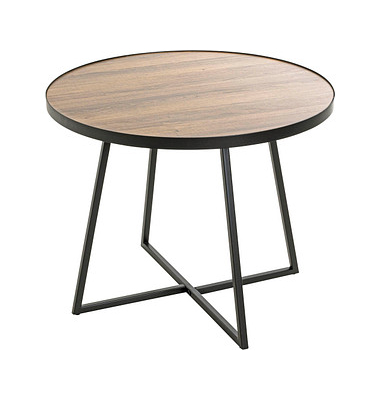 Beistelltisch 24867, 48cm (H), 60x60cm (BxT), rund, eiche / schwarz