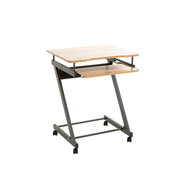 Computertisch, 75cm (H), 60x49cm (BxT), rechteckig, eiche hell / anthrazit