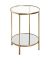 Beistelltisch 25232, 55cm (H), 39x39cm (BxT), rund, Spiegel / gold