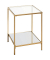 Beistelltisch 25233, 55cm (H), 39x39cm (BxT), rechteckig, glasklar / gold