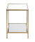 Beistelltisch 25233, 55cm (H), 39x39cm (BxT), rechteckig, glasklar / gold
