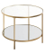 Beistelltisch 25234, 45cm (H), 60x60cm (BxT), rund, Spiegel / gold