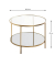 Beistelltisch 25234, 45cm (H), 60x60cm (BxT), rund, Spiegel / gold