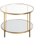Beistelltisch 25234, 45cm (H), 60x60cm (BxT), rund, Spiegel / gold