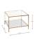 Beistelltisch 25235, 45cm (H), 60x60cm (BxT), rechteckig, glasklar / gold