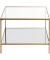 Beistelltisch 25235, 45cm (H), 60x60cm (BxT), rechteckig, glasklar / gold