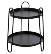 Beistelltisch 25502, 50cm (H), 43x43cm (BxT), rund, schwarz / schwarz
