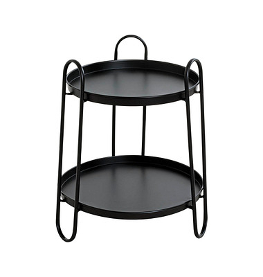 Beistelltisch 25502, 50cm (H), 43x43cm (BxT), rund, schwarz / schwarz