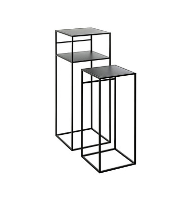 Beistelltisch 25507, 63/85cm (H), 26/30cmx26/30cm (BxT), rechteckig, schwarz / schwarz