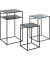 Beistelltisch 25508, 42/50/64cm (H), 36/30/34cmx26/30/34cm (BxT), rechteckig, schwarz / schwarz