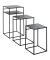 Beistelltisch 25508, 42/50/64cm (H), 36/30/34cmx26/30/34cm (BxT), rechteckig, schwarz / schwarz