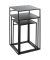 Beistelltisch 25508, 42/50/64cm (H), 36/30/34cmx26/30/34cm (BxT), rechteckig, schwarz / schwarz