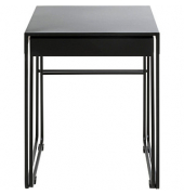 Beistelltisch 25515, 51/54cm (H), 39/42cmx39/42cm (BxT), rechteckig, schwarz / schwarz