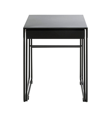 Beistelltisch 25515, 51/54cm (H), 39/42cmx39/42cm (BxT), rechteckig, schwarz / schwarz