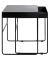 Beistelltisch 25515, 51/54cm (H), 39/42cmx39/42cm (BxT), rechteckig, schwarz / schwarz