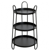 Beistelltisch 25547, 72cm (H), 43x43cm (BxT), rund, schwarz / schwarz