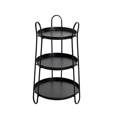 Beistelltisch 25547, 72cm (H), 43x43cm (BxT), rund, schwarz / schwarz