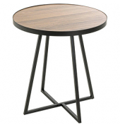 Beistelltisch 25845, 52cm (H), 48x48cm (BxT), rund, eiche / schwarz