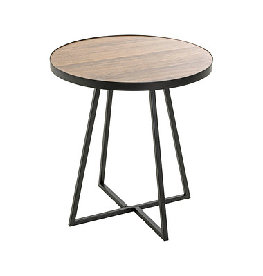 Beistelltisch 25845, 52cm (H), 48x48cm (BxT), rund, eiche / schwarz