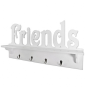 HAKU Möbel Wandgarderobe 28305 weiß Holz 4 Haken 60,0 x 30,0 cm
