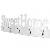 HAKU Möbel Wandgarderobe 28306 weiß Holz 5 Haken 74,0 x 28,0 cm