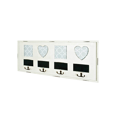HAKU Möbel Wandgarderobe 28320 weiß Holz 4 Haken 63,0 x 26,0 cm