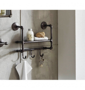 HAKU Möbel Wandgarderobe 28815 anthrazit Metall 3 Haken 52,0 x 41,0 cm