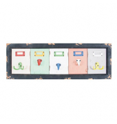 HAKU Möbel Wandgarderobe 28949 bunt Holz 4 Haken 66,0 x 21,0 cm