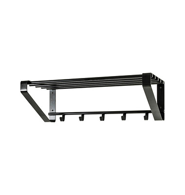 HAKU Möbel Wandgarderobe 32502 schwarz Metall 5 Haken 65,0 x 20,0 cm
