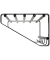 HAKU Möbel Wandgarderobe 32502 schwarz Metall 5 Haken 65,0 x 20,0 cm