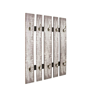 HAKU Möbel Wandgarderobe 32950 grau Holz 10 Haken 65,0 x 100,0 cm HAKU Möbel Wandgarderobe 32950 grau Holz 10 Haken 65,0 x 100,0 cm