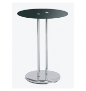 Beistelltisch 33203, 55cm (H), 40x40cm (BxT), rund, schwarz / silber